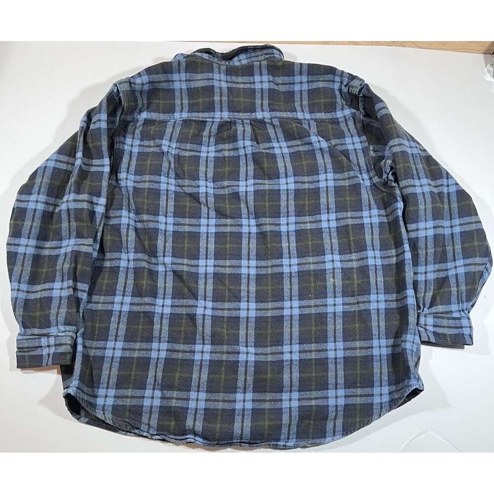 Moose Creek Blue Tartan Plaid Heavyweight Cotton Button Up Flannel Men’s XXL - Picture 9 of 10